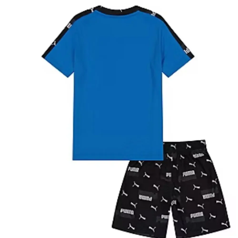 PUMA Little Boys 2-pieces blue black Short Set Size 4T